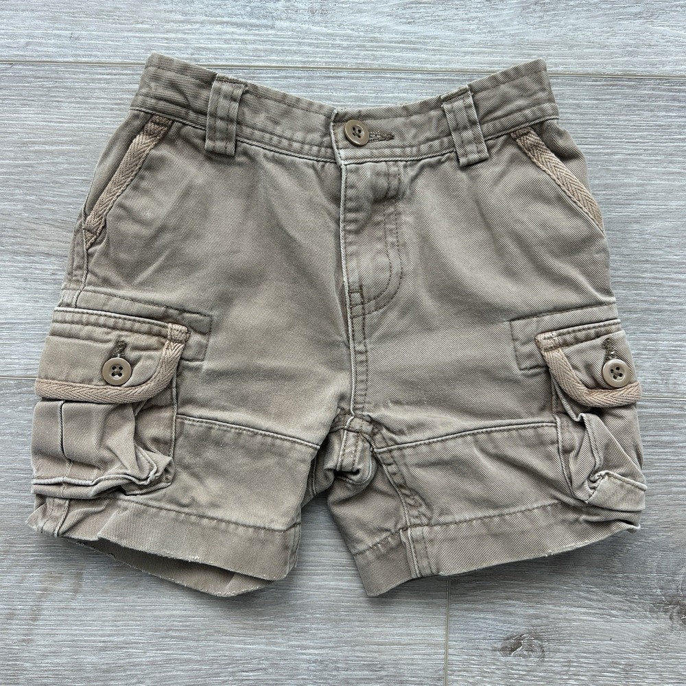 Polo Ralph Lauren Boys 18M Khaki Beige Chino Cargo Shorts Adjustable Waist